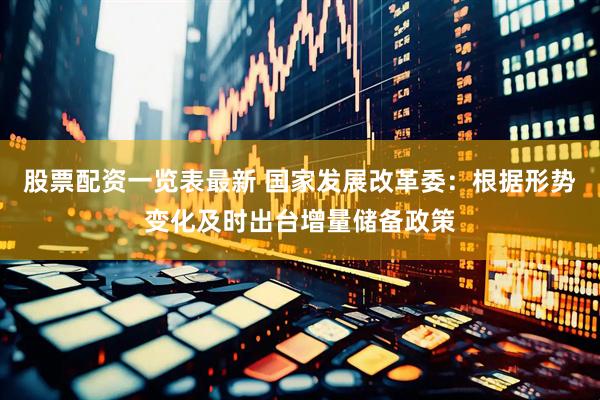 股票配资一览表最新 国家发展改革委：根据形势变化及时出台增量储备政策